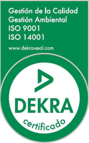 Sello Dekra del sistema de gestión de la calidad y el medio ambiente de Geomytsa